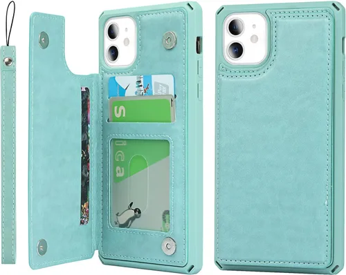 Miniatura 9 de Cavor para iPhone 11 Funda con tarjetero, para iPhone 11 Funda tipo cartera para mujeres y hombres, Funda para teléfono tipo cartera con soporte