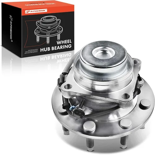 A-Premium Rodamiento de rueda delantera y conjunto de cubo con ABS y 8 lengüetas compatible con Chevrolet y GMC - 2003-2017 - Express