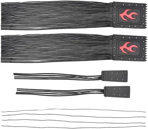 Miniatura 2 de Paquete de 2 correas universales para manillar de motocicleta de 19 pulgadas de largo, con flecos, para Harley para Yamaha y Kawasaki, paquete de 2