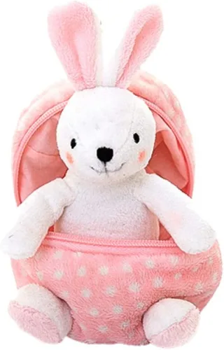 Plushland - Muñeco de peluche (6 pulgadas), diseño de animal de peluche dentro de un huevo con cremallera; regalo ideal para niños y niñas,