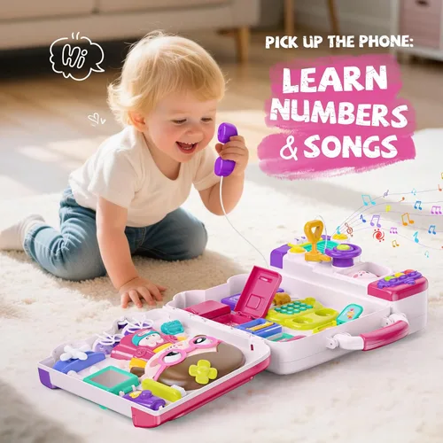 Miniatura 6 de 54-en-1 Juguetes de Tablero Ocupado Montessori en Inglés y Español para Niñas de 1 y 2 Años, Juguetes Educativos Montessori de Aprendizaje