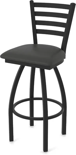 Miniatura 28 de 410 Jackie Taburete giratorio de 25 pulgadas con acabado antiarrugas negro y asiento de vinilo negro