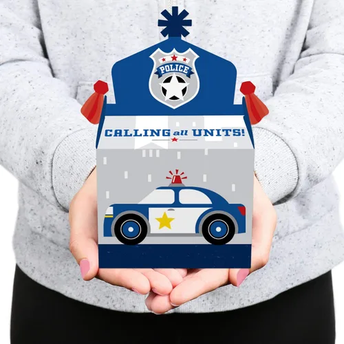 Miniatura 7 de Big Dot of Happiness Calling All Units - Caja de regalo de policía para fiestas de cumpleaños o baby shower, juego de 12