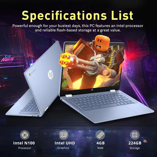 Miniatura 3 de HP Chromebook x360 - Laptop con pantalla táctil FHD de 14 pulgadas, procesador Intel N100, 4 GB de RAM, 224 GB de almacenamiento