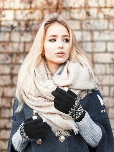 Miniatura 6 de 4 pares de guantes para pantalla táctil, guantes cálidos de invierno, guantes de punto gruesos para mujeres y adultos
