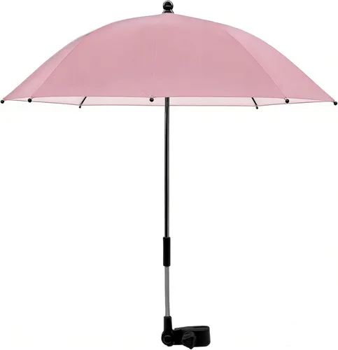Miniatura 8 de Paraguas universal para cochecito de bebé, paraguas de bicicleta 210T, poliéster resistente al agua 360°, sombra ajustable Negro (Charcoal Black)