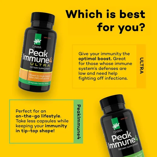 Miniatura 7 de Daiwa PeakImmune4 Suplemento natural de apoyo inmunológico Mejora la función de las células NK con extracto de micelio de salvado de arroz RBAC
