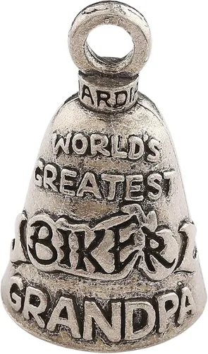 Guardian Bell Good Luck Bell w/Keyring & Black Gift Bag | Motorcycle Bell | Pewter | Good Luck Gift | Bike Bell | Made in USA El mejor abuelo motero