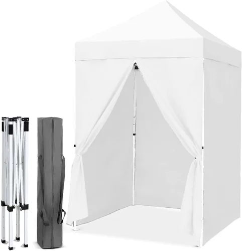 Miniatura 35 de EAGLE PEAK Toldo instantáneo de 5 x 5 con paneles de pared de 4 lados, pequeña tienda de campaña portátil desplegable con bolsa de transporte