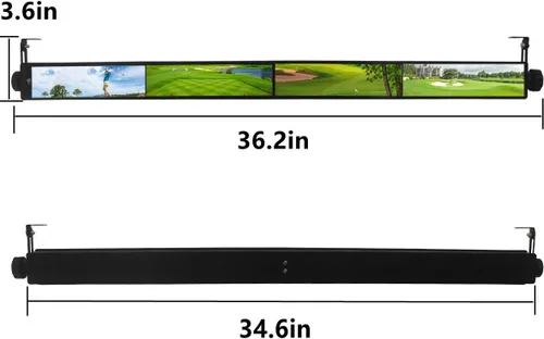 Miniatura 6 de Espejo retrovisor para carrito de golf, HKOO Espejo de carrito de golf, espejo retrovisor universal de 4 paneles para carritos de golf EZGO, Club CAR