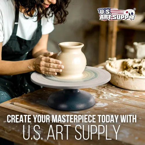 Miniatura 6 de US Art Supply torno para alfarería grande, 12 pulgadas de diámetro - Construcción resistente, completamente de metal y plataforma giratoria