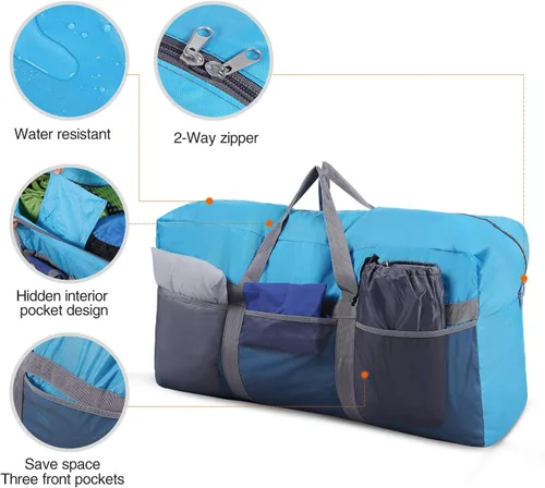 Miniatura 3 de REDCAMP Bolsa de viaje plegable, bolsa deportiva grande, 75L96L100L, bolsa de asas impermeable ligera