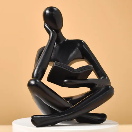 Miniatura 8 de UTTCMK Estatua de pensador para decoración de estantería, arte abstracto, escultura de pensador, estética, decoración moderna del hogar para sala