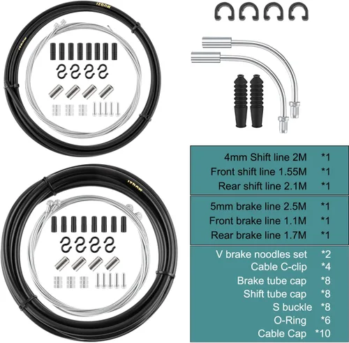 Miniatura 2 de Cable universal de freno de bicicleta y cable de cambio Kit de carcasa de cable de bicicleta Kit de cable de línea de transmisión de bicicleta