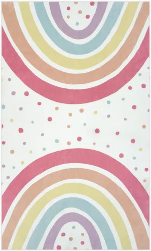 Miniatura 9 de STARUIA Alfombra lavable de arco iris para guardería de niñas, alfombra pequeña de 3 x 5 pies, alfombras de área coloridas para dormitorio de niños