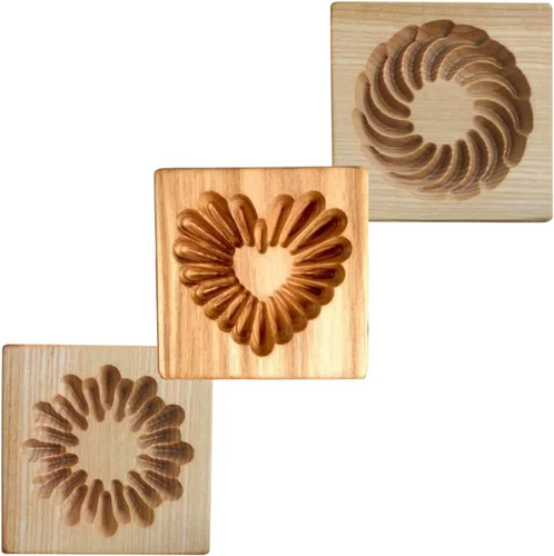 Miniatura 31 de Molde de Galletas de Madera Herramienta de Decoración de Galletas de Madera Moldes de Galletas 3D Molde de Hornear Gracioso Arte de Relieve Navidad