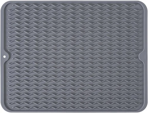 Tapete de silicona para secar platos, antideslizante, fácil de limpiar, tapete escurridor de platos grande resistente al calor para encimera de