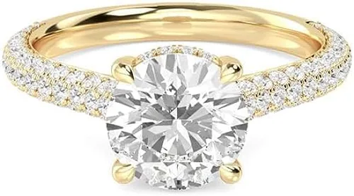 Miniatura 4 de Anillo de compromiso de diamantes creados en laboratorio de cuatro puntas con certificación IGI de 2.23 quilates redondo blanco de excelente corte