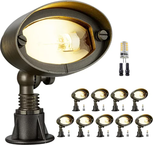 Miniatura 13 de Gardenreet Luz de Inundación de Bajo Voltaje para Exteriores - Luz LED de Lavado de Pared de Latón Sólido 12V, Paisajística de Cableado Fijo