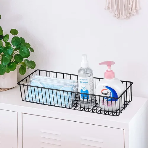 Miniatura 6 de Farmhouse Decor - Canasta organizadora de alambre de metal (1 unidad), almacenamiento de papel higiénico, organización y almacenamiento para baño