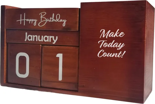 Miniatura 5 de STRIVE ZEN Calendario de escritorio de madera perpetua, elegancia atemporal para planificación diaria, semanal y mensual, madera de pino maciza