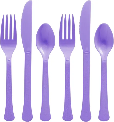 Miniatura 8 de Juego de cubiertos surtidos de plástico de cáscara de naranja (24 piezas) – Utensilios duraderos y elegantes, perfectos para fiestas, eventos y uso
