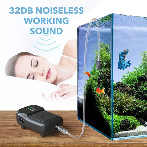 Miniatura 3 de Skywin Portable Aerator for Fish,USB Rechargeable Live Bait Aerator 18–32H Battery, Keeps Bait Alive Anywhere, Quiet Aquarium Water Pump for negro