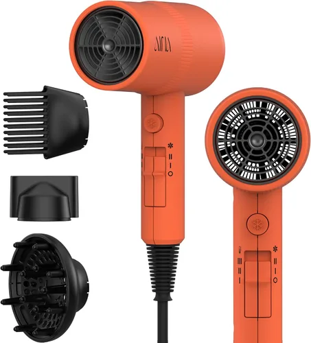 Miniatura 24 de AINA Secador de pelo con difusor, peine Secador de pelo para mujer, compacto, profesional, secado iónico Botón de disparo frío 110V/ALCI