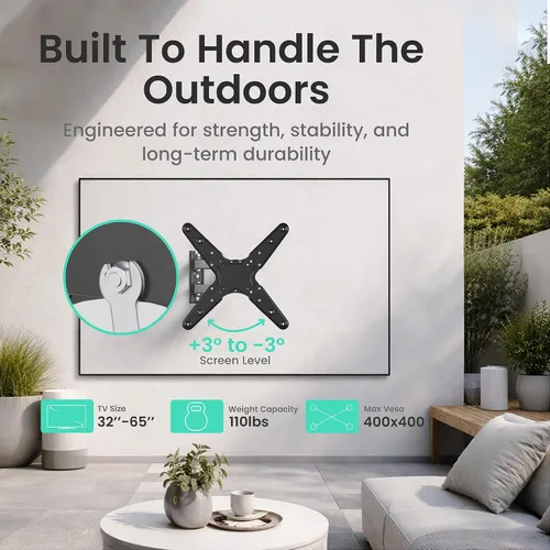 Miniatura 3 de ynVISION.DESIGN Soporte de pared articulado para TV resistente a la intemperie para exteriores compatible con Samsung Terrace y más televisores