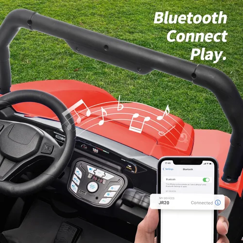 Miniatura 6 de Hikiddo Vehículo UTV de 2 plazas, auto de juguete para niños grandes con control remoto, 2WD/4WD conmutable, 4 motores de 200 W, rojo oscuro