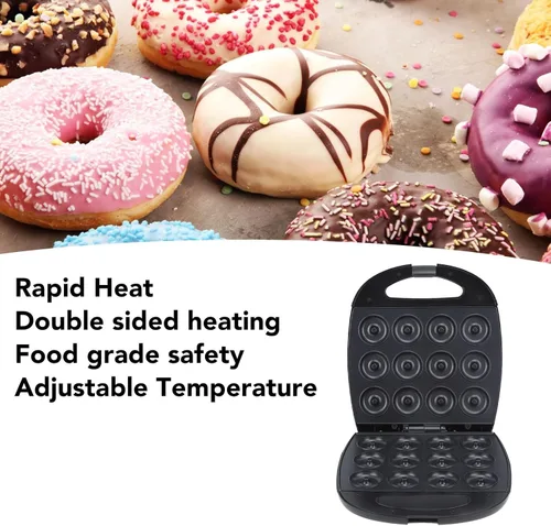 Miniatura 3 de Máquina para hacer donas con temperatura, calefacción de doble cara, diseño de 12 agujeros, máquina para hacer panqueques de cocina