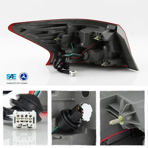 Miniatura 2 de AKKON - Compatible con luces traseras transparentes para Sentra Sedan de 4 puertas, color rojo cromado, luces traseras transparentes 2016 2017 2018