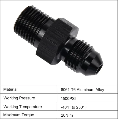 Miniatura 3 de EVIL ENERGY 4AN macho Flare a 1/8 "NPT adaptador de montaje de tubería de aluminio recto negro