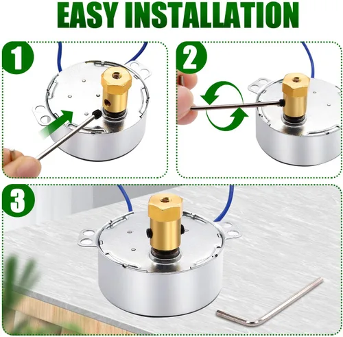 Miniatura 5 de Twidec /Motor eléctrico síncrono de la plataforma giratoria 2.5-3RPM/MIN 50/60Hz 4W CCW/CW AC100~127V Motor de sincronización para torneador