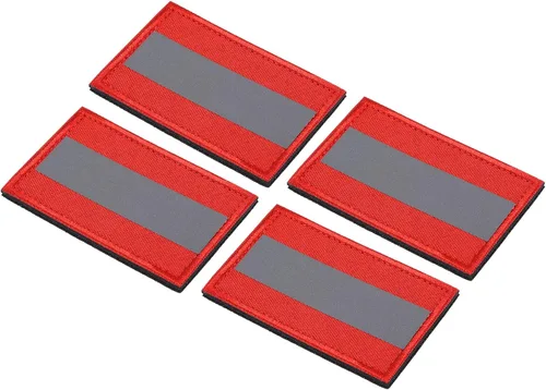 Miniatura 8 de PATIKIL Parche reflectante de 2 x 3 pulgadas, 4 piezas de cierre de gancho y bucle de seguridad para deportistas nocturnos, trabajadores, Negro
