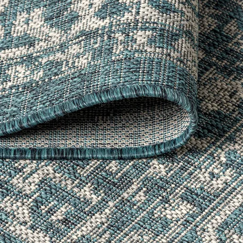 Miniatura 5 de JONATHAN Y Boho Medallion - Alfombra para interiores y exteriores, 3 x 5 pies, color verde azulado/gris, tejido texturizado Malta, para patio