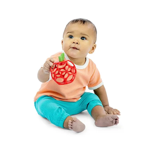 Miniatura 8 de Bright Starts Oball Easy Grasp - Juguete mordedor de manzana roja, Hold My Own Collection, sin BPA, unisex, recién nacido y más