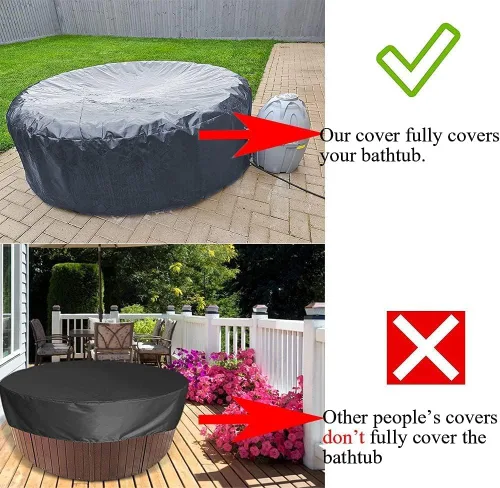Miniatura 2 de Funda impermeable para bañera de hidromasaje, impermeable, portátil, redonda, protector para bañera de hidromasaje, piscina, muebles de jardín