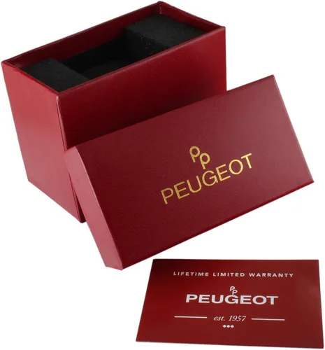 Miniatura 5 de Peugeot reloj de mujer enchapado en oro 14K, correa de cuero