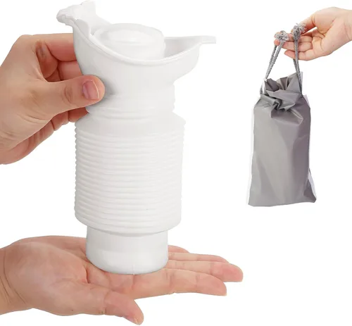 Miniatura 6 de Orinario portátil para hombres y mujeres, botella de urinario de emergencia a prueba de derrames, urinarios plegables a prueba de fugas, botella