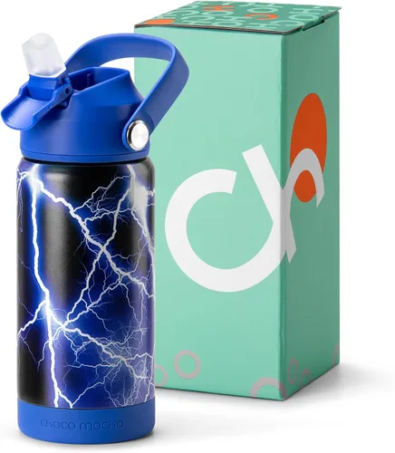 Miniatura 16 de Botella de Agua Choco Mocha para Niños para la Escuela, Botella de Agua Aislada para Niños de Acero Inoxidable para Niños, 14 Oz Camión Monstruo