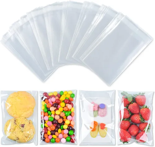 Miniatura 9 de 260 bolsas transparentes para galletas de 5 x 7 pulgadas, envoltura de postre de celofán resellable autosellante, perfectas para regalos y recuerdos