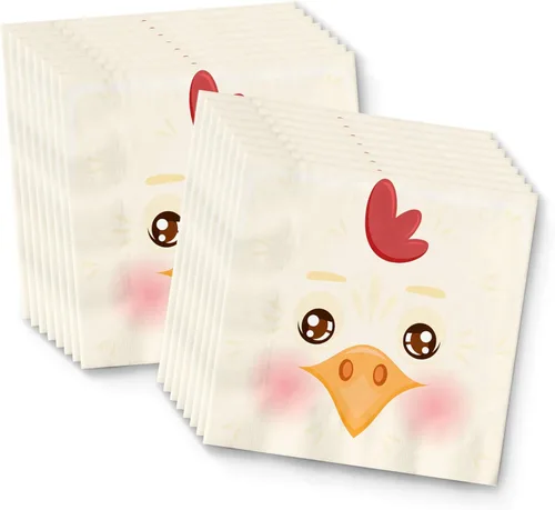 Miniatura 4 de Juego de suministros de fiesta de cumpleaños de pollo, platos, servilletas, tazas, kit de vajilla para 16