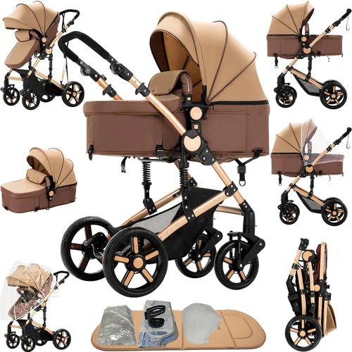 Miniatura 12 de Cochecito de bebé 2 en 1 reversible portátil estándar, cochecito convertible plegable para bebé, carriola para recién nacidos, capazo plegable de 2