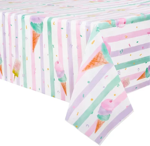 Miniatura 8 de WERNNSAI 2 manteles de unicornio – Decoración de cumpleaños de unicornio, mantel de arco iris, decoración de mesa de arco iris para niños y niñas