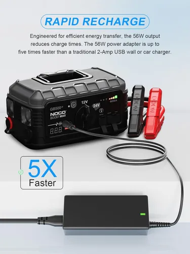 Miniatura 5 de Cargador adaptador de corriente AC de 56 W para NOCO GB70 GB150 GB250+ GB251+ GB500 UltraSafe Lithium Jump Starter Arrancador Portátil Cable
