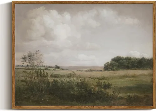 Miniatura 74 de VIYYIEA Arte de Pared en Lienzo Enmarcado Decoración del Hogar, Decoración de Granja Valles Ondulantes bajo Cielos Despejados Pintura de Pared
