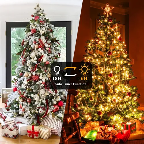 Miniatura 9 de Luces de Navidad operadas por batería - 132 pies, 300 LED, 8 modos, impermeables para interiores y exteriores, luces de hadas, tiras de luces