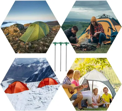 Miniatura 7 de Estacas para Tienda de Campaña, 10 Piezas Estacas para Tienda Resistentes, Estacas Profesionales para Camping al Aire Libre Resistentes al Viento