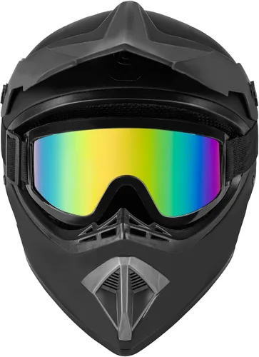 Miniatura 2 de CARTMAN Casco de motocross para adultos, motocross, ATV, todoterreno, casco de motocicleta de cara completa, aprobado por DOT, negro mate y azul